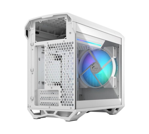 Корпус ПК без блока питания/ Case Fractal Design Torrent Nano RGB TG Clear Tint, Mini-Tower, 1x180mm RGB, 2xUSB-A 3.2 + 1xUSB 3.2 Type-C mITX, mDTX White