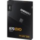 Твердотельный накопитель/ Samsung SSD 870 EVO, 2000GB, 2.5" 7mm, SATA3, 3-bit MLC, R/W 560/530MB/s, IOPs 98 000/88 000, DRAM buffer 2048MB, TBW 1200, DWPD 0.33 (12 мес.)