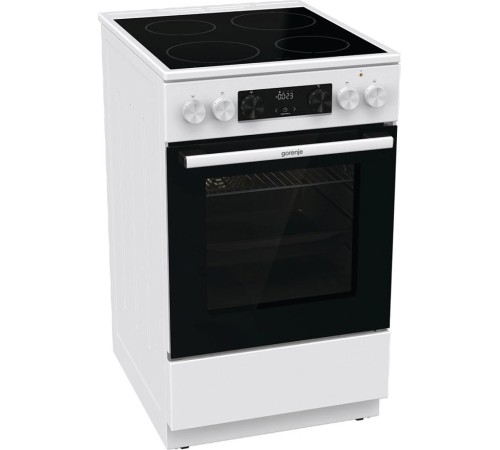 Плита Gorenje/ Плита Gorenje, полезный объем 70 л, эргономичные переключатели, сенсорный программатор IconLED, эмаль SilverMatte, очистка паром, индикатор остаточного тепла для каждой конфорки, дверца CompactDoor 2 стекла + 1 термослой, стеклокерамическая
