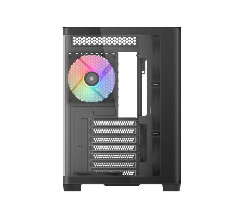 Корпус ПК без блока питания/ Case SAMA V60 Black, Midi-Tower, TG, 7x120mm ARGB, 2xUSB 3.0 + 1xUSB 3.1 Type-C, ATX, mATX, mITX Black