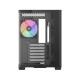 Корпус ПК без блока питания/ Case SAMA V60 Black, Midi-Tower, TG, 7x120mm ARGB, 2xUSB 3.0 + 1xUSB 3.1 Type-C, ATX, mATX, mITX Black