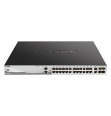 Коммутатор D-Link PROJ Управляемый L3 стекируемый PoE-коммутатор, 24x1000Base-T PoE, 2x10GBase-T, 4x10GBase-X SFP+, PoE-бюджет 370 Вт (740 Вт с DPS-700), защита от статического электричества до