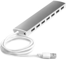 Greenconnect USB 2.0 Разветвитель GCR-UH217S на 7 портов  0,5m , silver