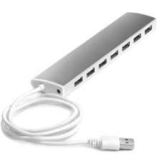 Greenconnect USB 2.0 Разветвитель GCR-UH217S на 7 портов  0,5m , silver