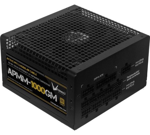 Блок питания Formula V Line APMM-1000GM, 1000W, ATX3.1/PCIe5.1, APFC, 80+ Gold, 12cm Fan, Full Modular Блок питания Formula V Line APMM-1000GM, 1000W, ATX3.1/PCIe5.1, APFC, 80+ Gold, 12cm Fan, Full Modular
