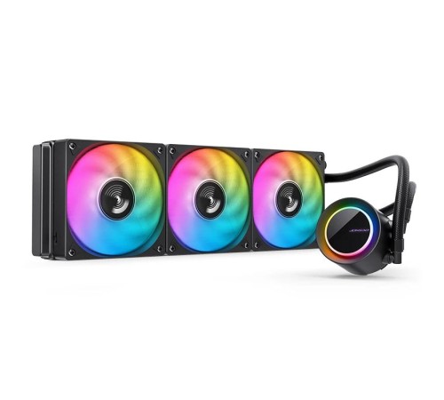 Система жидкостного охлаждения/ Water Cooling System JONSBO TG-360 Black (300W, 360mm, Black, ARGB/ Fans: 3x120mm, 66.19CFM, 35.4dBA, 1800RPM/ Pump height 72mm, 30dBA, 2400RPM, Rad thickness 27mm/ S: 1700, 1200, 115X, AM5, AM4) Система жидкостного охлаждения/ Water Cooling System JONSBO TG-360 Black (300W, 360mm, Black, ARGB/ Fans: 3x120mm, 66.19CFM, 35.4dBA, 1800RPM/ Pump height 72mm, 30dBA, 2400RPM, Rad thickness 27mm/ S: 1700, 1200, 115X, AM5, AM4)