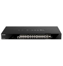 коммутатор D-Link PROJ Управляемый L3 стекируемый коммутатор, 24x1000Base-T, 2x10GBase-T, 2x10GBase-T, 2x10GBase-X SFP+, CLI, порт управления 1000Base-T, консольный порт RJ-45