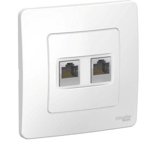 РОЗЕТКА С/У 2-я компьютерная RJ45, БЕЛЫЙ РОЗЕТКА С/У 2-я компьютерная RJ45, БЕЛЫЙ