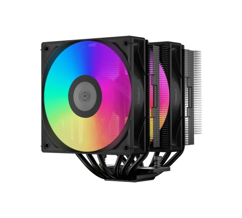 Кулер для процессора/ CPU Cooler PCCooler RT620 ARGB BK (250W, 4-pin PWM, 157mm, Al/Cu, 6x6mm, 2x120mm, 73.32CFM, 34.9dBA, 2200RPM, S: 1851/1700/1200/115X, AM5/AM4, black)