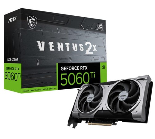 Видеокарта MSI RTX 5060 Ti 16G VENTUS 2X OC PLUS//RTX 5060, HDMI, DP*3, 16G, D7