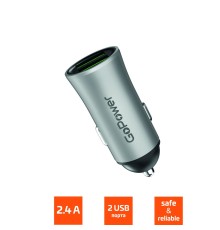 Автомобильное З/У GoPower GPC07U 2USB серый