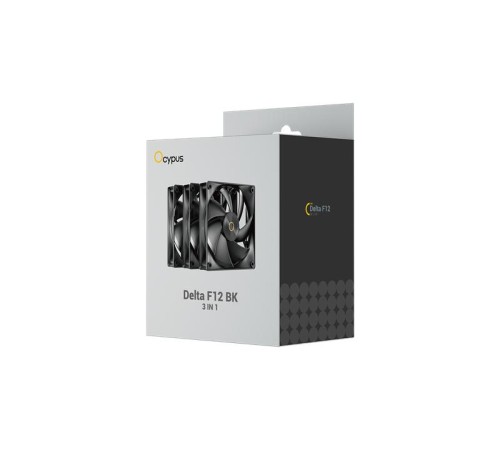 Вентилятор для корпуса Ocypus Delta F12 BK 3 IN 1, 120x120x25mm, 4-PIN PWM, 500-2000 RPM, 29 DBA MAX, HYDRO BEARING