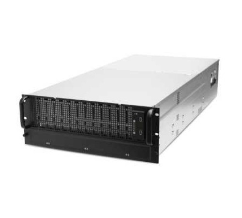 Серверный корпус/ RSC-4H, 4U, 60xSATA/SAS HS 3,5 bay + 2x2,5" 15mm rear HS bay , up to 12"(W) x 13"(D) E-ATX, 3x12G 20-port EOB BP with 2xSFF-8643, 6x 80x38mm fan (middle), 1600W 1+1 redundant 80+ Platinum, 43" slide rail, w/o CPU heat