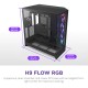 Корпус без блока питания/ Case NZXT H9 Flow RGB+ (2025), Midi-Tower, TG, 6x140mm RGB + 1x120mm RGB, 2xUSB-A 3.2 + 1xUSB-C 3.2, E-ATX, ATX, mATX, mITX Black