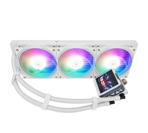 Водяное охлаждение для процессора/ Water Cooling System Thermalright Frozen Warframe 360 Ultra White Argb (360mm, White, ARGB/ Fans: 3x120mm, 70.84CFM, 29.8dBA, 2000RPM/ Pump height 60mm, 23dBA, 3000RPM, Rad thickness 27mm/ S: 1200, 1700, 1851, 2011, 2066