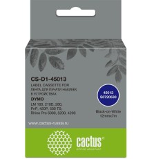 -/ Картридж ленточный Cactus CS-D1-45013 45013 черный/белый для Dymo LM 160, 210D, 280, PnP, 420P, 500 TS; Rhino Pro 6000, 5200, 4200