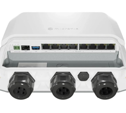 Маршрутизатор MikroTik RB5009UPR+S+OUToutdoor heavy-duty PoE router1x 2.5 Gigabit Ethernet, 10G SFP+, 1GB of RAM, 1GB NAND, modern quad-core CPU, 9 (!) powering options, durabl (незначительное повреждение коробки)