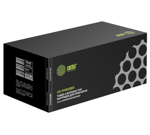 -/ Картридж лазерный Cactus CS-PH6022BK 106R02763 черный (2000стр.) для Xerox Phaser 6020/6022/WC6025/6