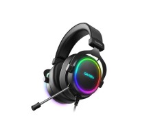 Гарнитура игровая проводная Dareu EH925 Black (черный), подсветка RGB, фиксированный микрофон с шумоподавлением, подключение USB, длина кабеля 2,2м