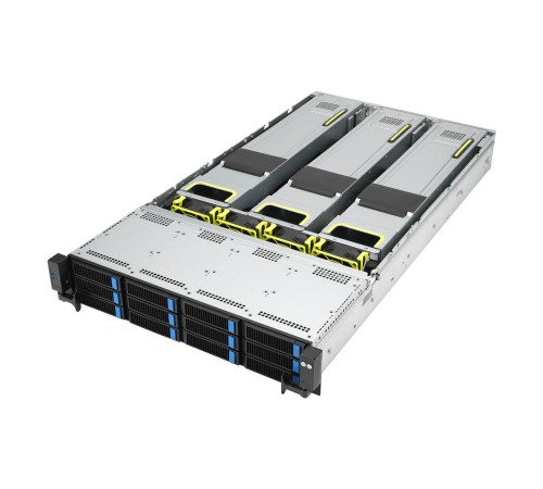 Серверная платформа/ ASUS RS720-E11-RS12U, 2U, 2 x LGA4677,  32 DIMM DDR5, 12=8 x NVMe/SAS*/SATA + 4 NVMe/SATA hs, 2 x M.2 slot, 2 x 10Gbe (X710) RJ45 port,Up to 8 slots PCIe 5.0, 1 x OCP 3.0, 1+1 1600W
