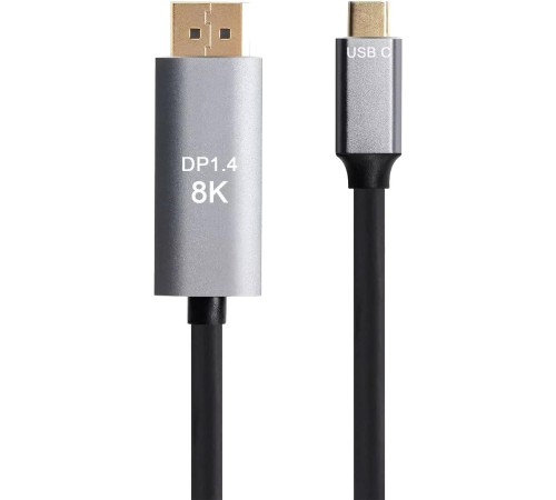 Кабель-адаптер/ Кабель-адаптер USB Type-Cm --> DP1.4v (m) 8K@60Hz, 1.8m , Alum Shell,VCOM <CU480MC-1.8M> Кабель-адаптер/ Кабель-адаптер USB Type-Cm --> DP1.4v (m) 8K@60Hz, 1.8m , Alum Shell,VCOM <CU480MC-1.8M>