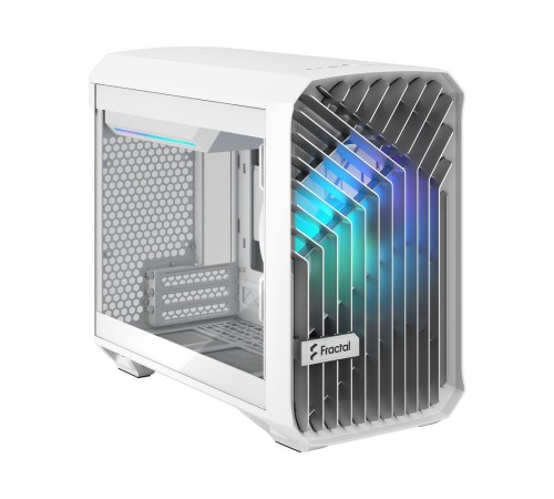Корпус ПК без блока питания/ Case Fractal Design Torrent Nano RGB TG Clear Tint, Mini-Tower, 1x180mm RGB, 2xUSB-A 3.2 + 1xUSB 3.2 Type-C mITX, mDTX White