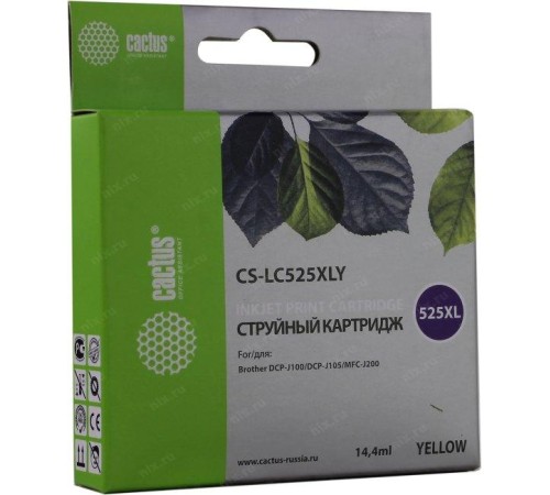 -/ Картридж струйный Cactus CS-LC525XLY желтый (14.4мл) для Brother DCP-J100/J105/J200