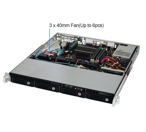 Серверный корпус/ 1U chassis;  Mini-ITX, Micro-ATX, ATX MBs; 4 x 3.5'' hsb; 2 x USB; 1 x COM port (Front); 1 x FH expantion slot; 600W (1+1) (80 Plus Platinum); no rails