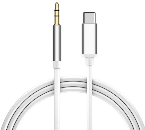 Кабель аудио TypeC - AUX jack 3,5mm, ультрагибкий, белый, серебряный, GCR-52328