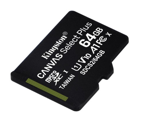 Карта памяти Kingston 64GB microSDXC Canvas Select Plus 100R A1 C10 Single Pack w/o Adapter