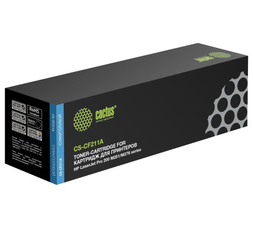 -/ Картридж лазерный Cactus CS-CF211A CF211A голубой (1800стр.) для HP LJ Pro 200 M251/M276