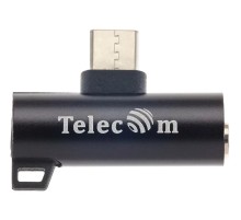 Переходник/ Переходник USB3.1 Type-C 2 in 1 audio+PD charging черный <TA433-B>