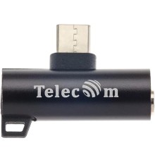 Переходник/ Переходник USB3.1 Type-C 2 in 1 audio+PD charging черный <TA433-B>