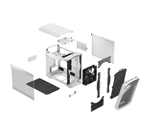 Корпус ПК без блока питания/ Case Fractal Design Torrent Nano TG Clear Tint, Mini-Tower, 1x180mm, 2xUSB-A 3.0 + 1xUSB 3.2 Type-C, mDTX, mITX White