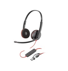 Гарнитура проводная/ Poly Blackwire 3220 Stereo USB-C Headset +USB-C/A Adapter (Bulk)