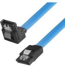 Кабель интерфейсный угловой SATA III 0.5 m Greenconnect GC- ST1041-0.5 m, SATA III - SATA III до 6Gbps, 26 AWG, 7pin / 7pin угловой разъем, медь, пакет