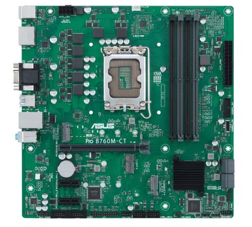 Материнская плата ASUS PRO B760M-CT-CSM, LGA1700, B760, 4*DDR5, 4*SATA, 2*M.2, 2*USB 3.2, 2*USB 2.0, 1*PCIx16, 2*PCIx1, DP+HDMI+VGA, mATX; 90MB1DY0-M1EAYC