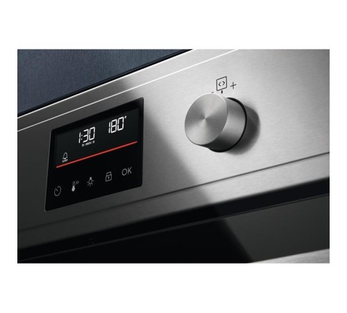 Встраиваемая электрическая духовка ELECTROLUX/ Электрический духовой шкаф с кольцевым нагревательным элементом SurroundCook, основной цвет - нержавеющая сталь c Anti Finger Print, утапливаемые переключатели, таймер отключения, отложенный старт, будильник,