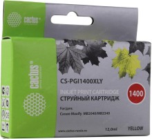 -/ Картридж струйный Cactus CS-PGI1400XLY желтый (12мл) для Canon MB2050/MB2350/MB2040/MB2340