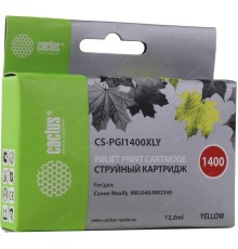 -/ Картридж струйный Cactus CS-PGI1400XLY желтый (12мл) для Canon MB2050/MB2350/MB2040/MB2340