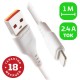 Кабель/ Кабель GoPower GP01L USB (m)-Lightning (m) 1.0м 2.4A ПВХ белый (1/800)
