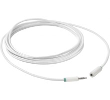 Greenconnect Удлинитель аудио 1.5m jack 3,5mm/jack 3,5mm белый, зеленая окантовка, ультрагибкий, 28AWG, M/F, Premium GCR-STM1662-1.5m, экран, стерео