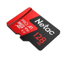 Носитель информации Netac P500 Extreme PRO 128GB MicroSDXC V30/A1/C10 up to 100MB/s, retail pack with SD Adapter