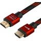 Greenconnect Кабель 1.0m HDMI версия 2.0, HDR 4:2:2, Ultra HD, 4K 60 fps 60Hz/5K*30Hz, 3D, AUDIO, 18.0 Гбит/с, 28/28 AWG, OD7.3mm, тройной экран, BICOLOR нейлон, AL корпус красный, GCR-51489