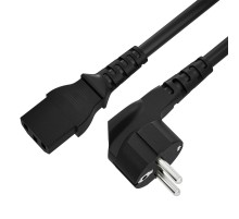 4ПХ Кабель питания черный 5.0m, евровилка угловая Schuko - С13, 3*0,5mm, медь, 4PH-R90164