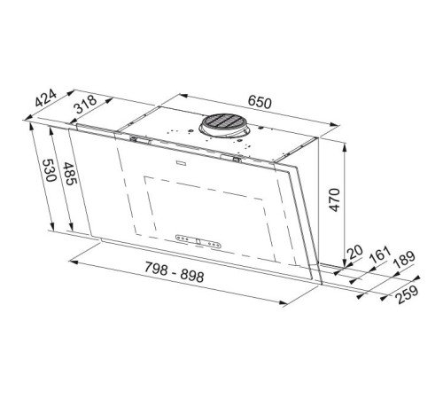 Вытяжка Franke FMA 2.0 PRO 907 BK/ Best, Наклонная вытяжка, Maris FMA 2.0 PRO 907 BK, цвет черный, Макс.производительность 900 м3/ч, количество скоростей - 3+интенсив, управление сенсорное, LED 2x1 В