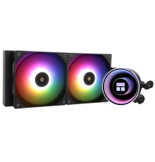Водяное охлаждение для процессора/ Water Cooling System Thermalright Frozen Notte 240 Black Argb V2 (240mm, Black, ARGB/ Fans: 2x120mm, 72.37CFM, 27.7dBA, 2000RPM/ Pump height 54mm, 28dBA, 5300RPM, Rad thickness 27mm/ S: 1200, 1700, 1851, 2011, 2066, 115X