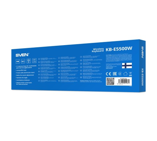 Беспроводная клавиатура SVEN KB-E5500W (2,4 GHz, 115кл.) Беспроводная клавиатура SVEN KB-E5500W (2,4 GHz, 115кл.)