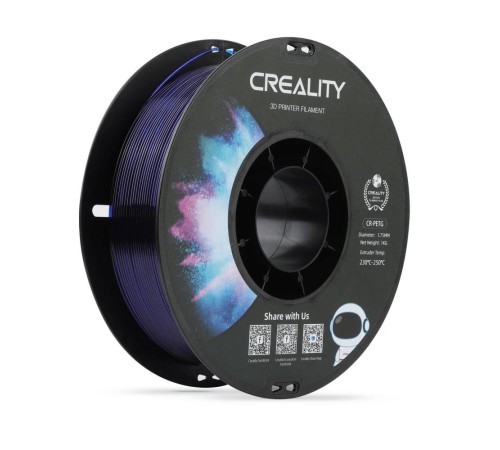 Катушка CR-PETG пластика Creality 1,75 мм 1кг для 3D принтеров, прозрачный синий (Мятая упаковка)