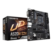Мат. плата GIGABYTE A520M S2H, AM4, A520, 2*DDR4, 4*SATA, 1*M.2, 4*USB 3.2, 2*USB 2.0, 1*PCIx16, 2*PCIx1, D-Sub+HDMI+DVI, mATX